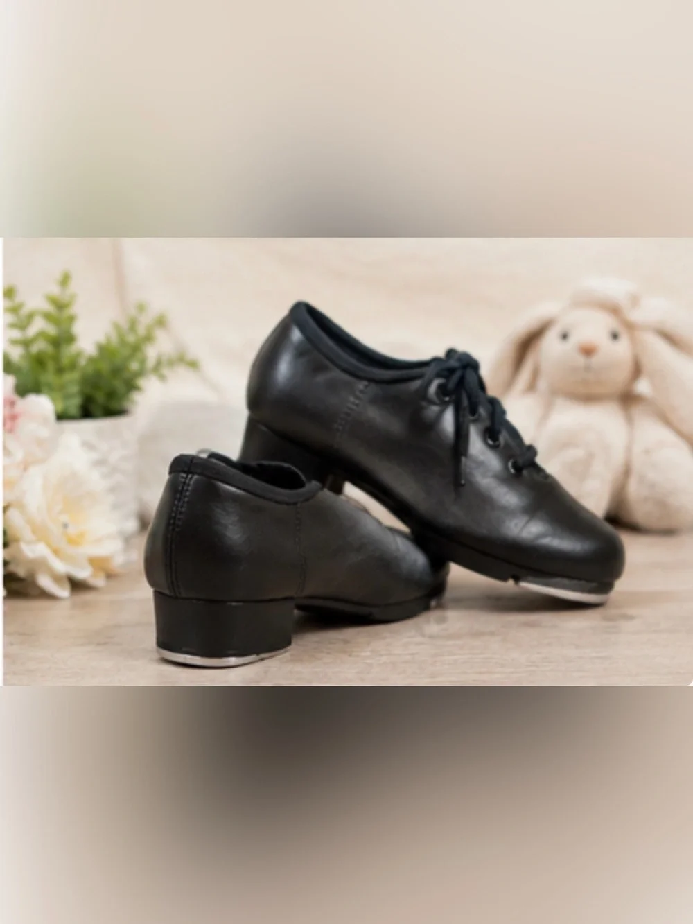 Little Girls Black Leather Tap Shoes Little Kid Shoes 10 / Toddler